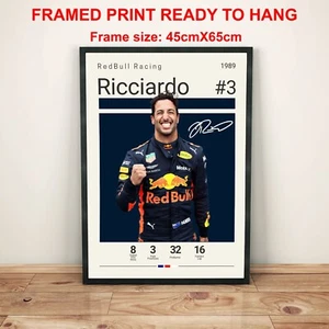 Daniel Ricciardo Autographed Framed Poster Print. Great Gift F1 Memorabilia - Picture 1 of 5