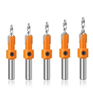 5PCS Hex Shank HSS Countersink Drill Bit Set Woodworking Pilot Screw Tools 10mm - Picture 1 of 12