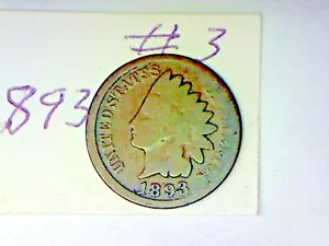 1893 INDIAN HEAD CENT LOT # 3 - Picture 1 of 2