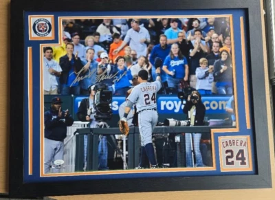 Foto autografada assinada por Miguel Cabrera 16x20 Detroit Tigers JSA PERSONALIZADA EMOLDURADA - Imagem 1 de 4
