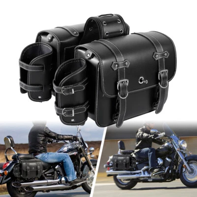 Bolsas de sillín de motocicleta bolsa de herramientas lateral equipaje para Harley Sportster XL 883 XL 1200 Foto 1 de 4