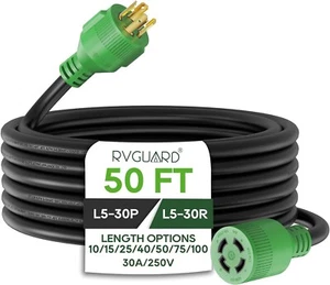NEMA L14-30 30 Amp 50ft Generator Extension Cord with Storage Organizer - Picture 1 of 8
