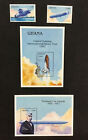 GHANA  1992 XF MNH Sc#1493 & 1500, 1502, 1503, Zeppelins And Shuttle￼