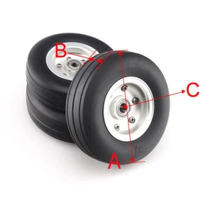 1pair Rubber wheel Aluminium Hub /Screw 2.75"/70mmFor RC Airplane/Model FM - Picture 1 of 14
