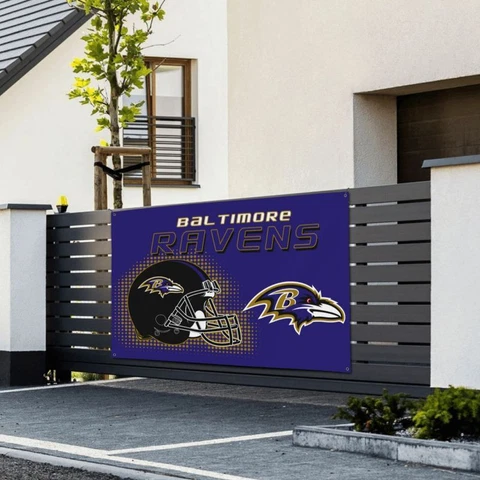 Baltimore Ravens Party Banner 47x71in Helmet Style Outdoors Banner & 4 Grommets Cover