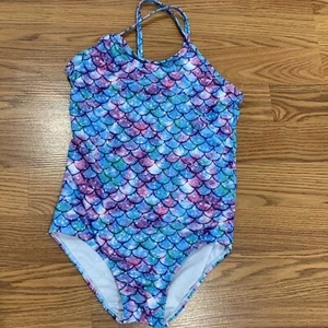Little Girls One Piece Swimsuit Mermaid Beach Swimwear Bathing Suit Size XL - Picture 1 of 3
