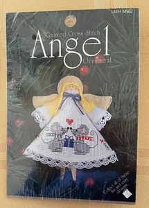Designs für die Nadel gezählt Kreuzstich Wäscheklammer Engel Ornament "Mäuse" - Bild 1 von 3