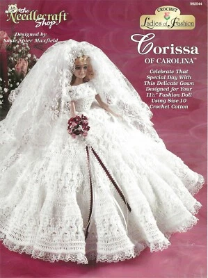 Corissa of Carolina Crochet Wedding Gown Bouquet Veil Delicate Celebrate LOF NEW - Image 1 of 2