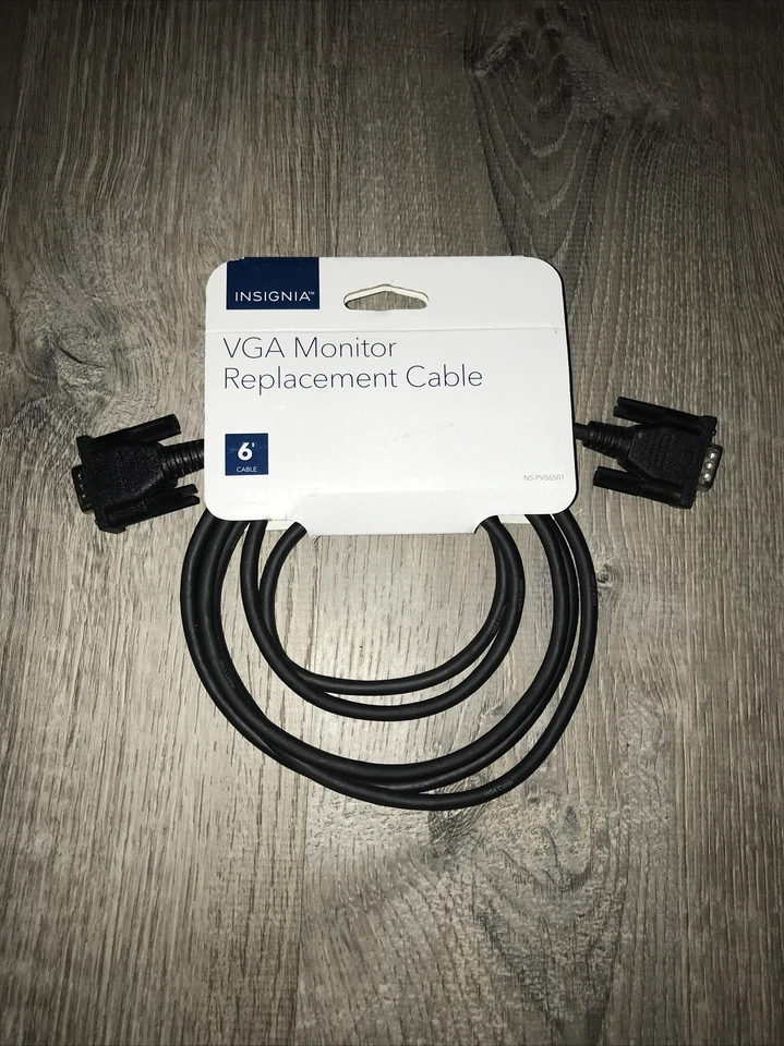 NEW: INSIGNIA VGA MONITOR REPLACEMENT CABLE 6' NS-PV06501 COMPUTER MONITOR ~ D11 - Image 1 of 1