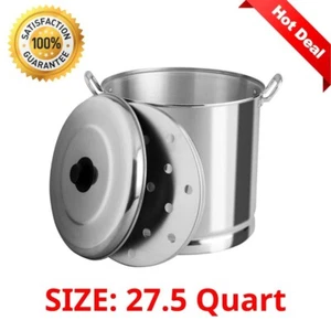 27.5 Quart Steamer Large Stock Pot Pan Brew Boiling Stew Cooking w/Aluminum Lid - Picture 1 of 3
