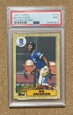 1987 TOPPS FUTURE STARS #170 BO JACKSON ROYALS ROOKIE CARD RC - PSA 9 - MINT