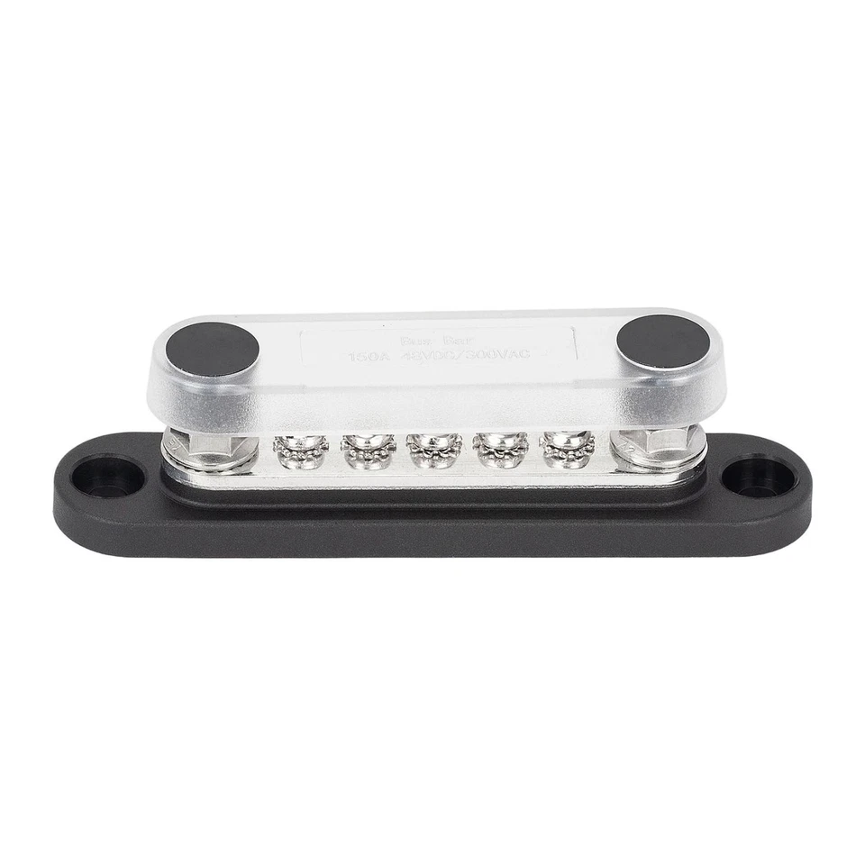 150A Power Distribution Block 5 x M4 Screw Terminals 48V Copper Busbar Easy to - Image 1 of 1