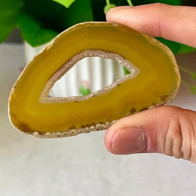 27G Natural Agate Geode Slab Slice quartz crystal mineral specimen - Image 1 of 4