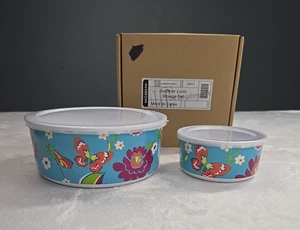 Longaberger Summer Lovin Melamine Snack Storage Set 32011 2 Lidded Bowls NIB - Picture 1 of 7