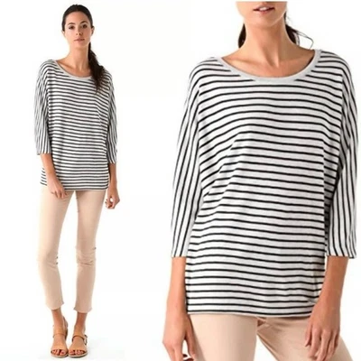 Top Vince Dolman a Rayas Manga 3/4 Gris/Negro Talla S Cuello Barco Informal Clásico Foto 1 de 4