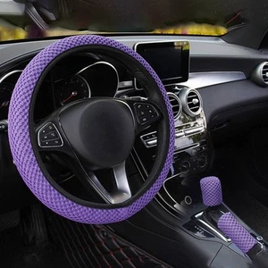 Decoration 3PCS Cover Steering Wheel Fashion Gear Shift Handbrake Interior - Picture 1 of 7
