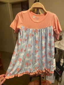 Kickee Pants Short Sleeve Swing Dress "Spring Kites" Small 6/8 - Picture 1 of 2
