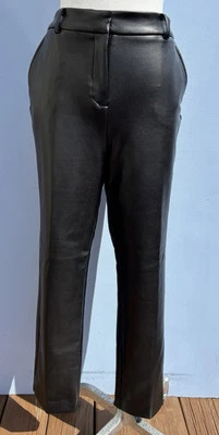 Pantalones negros para mujer Anne Klein tiro medio imitación cuero talla 6 Foto 1 de 4