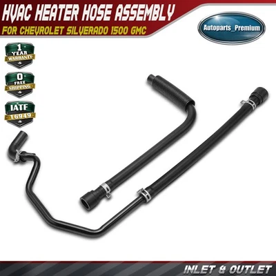 2x Manguera de calefacción de climatización de entrada y salida con abrazaderas para Chevrolet Silverado 1500 GMC Foto 1 de 4