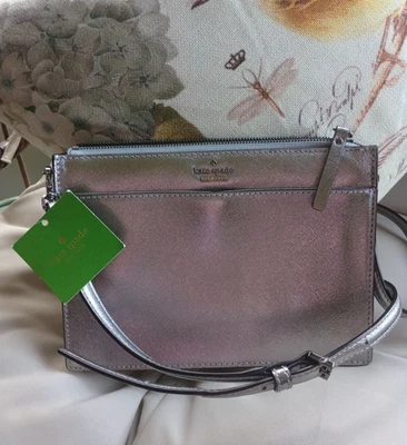 Bolso sin asas Kate Spade Cameron Street Clarise de cuero antracita $198 Nuevo con etiquetas Foto 1 de 4