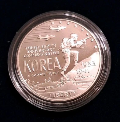 1991-P Korean War Memorial Coin - U.S. Silver Dollar Proof W/ COA & Box - Image 1 of 4