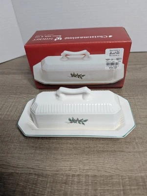 Plato y tapa NIKKO Fine China Japón Navidad Acebo Mantequilla Nuevo en caja  Foto 1 de 4