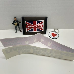 Beatles Memorabilia Lot Wallet Liverpool Keychain Window Clings - Picture 1 of 14