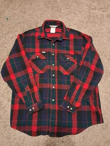 Camicia vintage Carhartt flanella XL uomo rosso verde nero a quadri fattoria cowboy - Foto 1 di 8