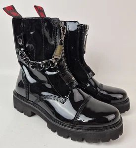 Zadig & Voltaire Damen Stiefelette schwarz Joe Cecilia Lackleder Größe 38 EU. - Bild 1 von 7