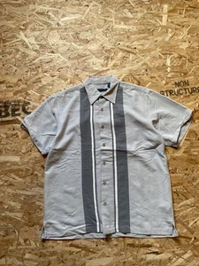 Grey and White Striped Medium Loose fit Van heusen studio Short Sleeve shirt - Picture 1 of 9