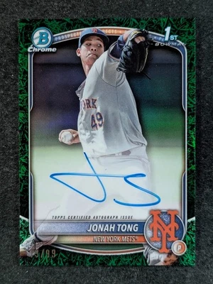 2025 Bowman JONAH TONG 13/99 1st Auto Grass Refractor Chrome Prospect #CPA-JTO - Image 1 of 3