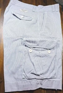 POLO RALPH LAUREN - blau/weiß Cttn Streifen, Herren Flt.Fnt, Sommer Cargo Shorts (36) - Bild 1 von 6