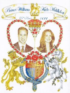 Karte ROYAL WEDDING Souvenir Sampler - Kreuzstich - Prinz William - Kate Middleton - Bild 1 von 3