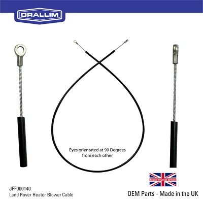 JFF000140-Heater Control Cable, Land Rover Defender- Fits JGO5000510/JGO5000520 - Image 1 of 3