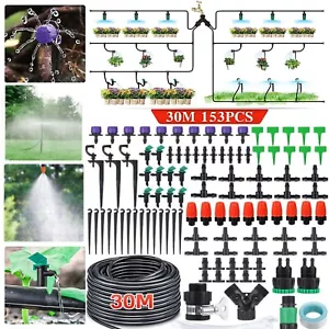 More details for 153pcs 30m automatic drip irrigation system garden self watering plant hose kits