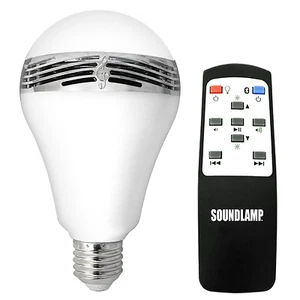 SOUNDLAMP Dimmable LED Cool White Energy Saver Light Bulb w Bluetooth Speaker - Picture 1 of 6