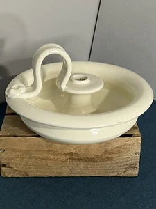 Large White Ceramic Pottery Candle Holder Made In Italy Baker Knapp & Tubbs - Bild 1 von 6