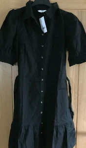 Dorothy Perkins Tall Black Belted Shirt Dress - Size 8 RRP £29.99 - Picture 1 of 5