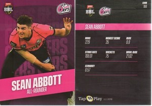  2019/20 TAP'N'PLAY CA & BBL CRICKET SINGLE COMMON CARDS PICK YOUR CARD