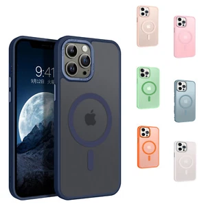 For iPhone 12 Pro Max 6.7" MagSafe Case Matte Shockproof Magnetic Cover TPU Shel - Photo 1 sur 89