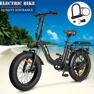 Beach E-bike 20" 750W City Electric Folding Bicycle Fat Tire W/Shock Absorber - Picture 1 of 11