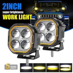 Barra de luces LED de trabajo 2X 2" cápsulas de punto de inundación conducción niebla todoterreno UTV 4x4 ATV SUV 12V - Imagen 1 de 11