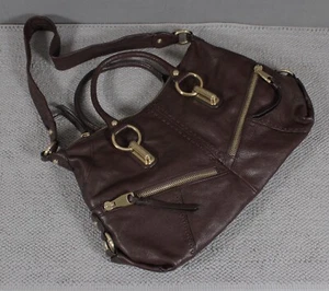 B. Makowsky Boho Braun Leder Bronze Reißverschluss Hobo Schultertasche Handtasche - Bild 1 von 21