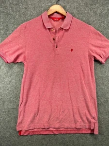 IZOD Poloshirt Herren Medium Rot Chambray IZ Logo Kurzarm Freizeit Arbeit 1 - Bild 1 von 9