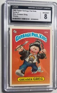 1985 GARBAGE PAIL KIDS SERIES 2- #62A -GLOSSY-GREASER GREG--CGC 8-GEM CASE- - Picture 1 of 1
