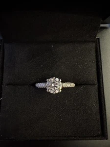 0.7ct Natural Diamond Platinum Ring VVS2 Colour D Engagement Ring Size H - Picture 1 of 9