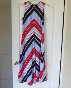 Chaps Flag Lake Red Sleeveless Maxi Women's Dress, M, New With Tags - Picture 1 of 11