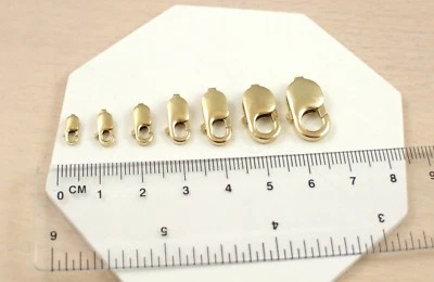 BEST QUALITY SOLID 9CT 375 YELLOW GOLD 14mm x 5mm LOBSTER CLASP CATCH FITTING - Image 1 of 2