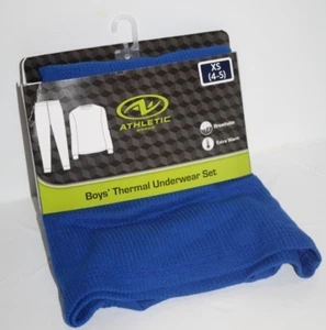 Athletic Works Boys Youth XS 4-5 Thermal Underwear Set Warm Royal Blue New PJs - Picture 1 of 9