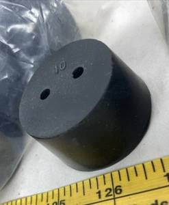 Lot of 8 Pcs) #10 Size Rubber Stopper, Black w/ Holes, for Lab Flasks, Bottles - Picture 1 of 6